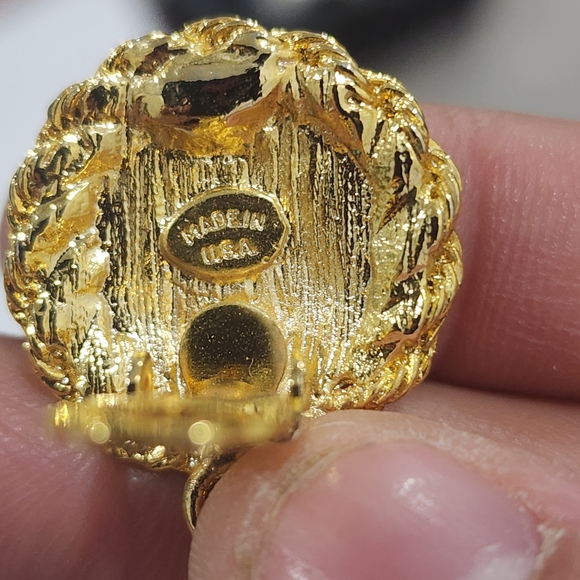 Gold Tone Nautical Anchor Drop Earrings - Picture 5 of 5